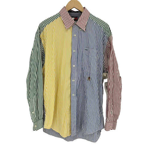 トミーヒルフィガー TOMMY HILFIGER クレイジーパターン ストライプシャツ メンズ import:L