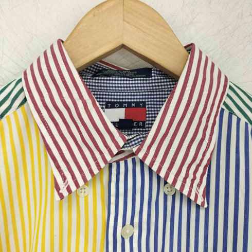 トミーヒルフィガー TOMMY HILFIGER クレイジーパターン ストライプシャツ メンズ import:L