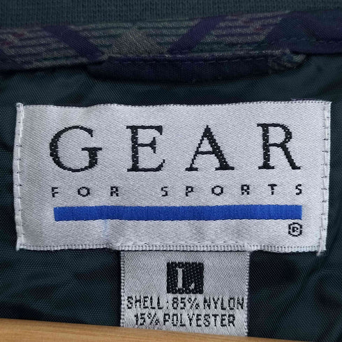 ギアフォースポーツ GEAR FOR SPORTS 90s ポリ混 Indians刺繍 チェック ナイロン ピステ メンズ import:L