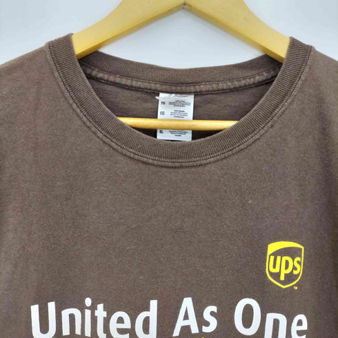フルーツオブザルーム FRUIT OF THE LOOM 90-00s HEAVY coton 二枚タグ United As One UPS プリント 企業 半袖 Tシャツ メンズ import:XL