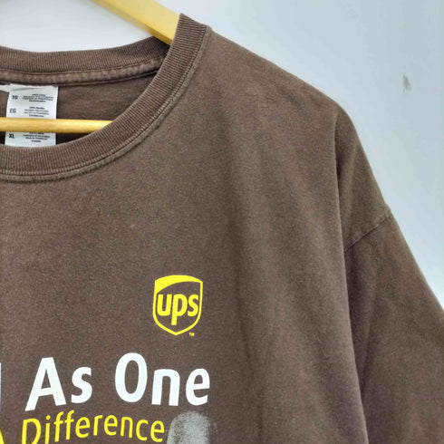 フルーツオブザルーム FRUIT OF THE LOOM 90-00s HEAVY coton 二枚タグ United As One UPS プリント 企業 半袖 Tシャツ メンズ import:XL