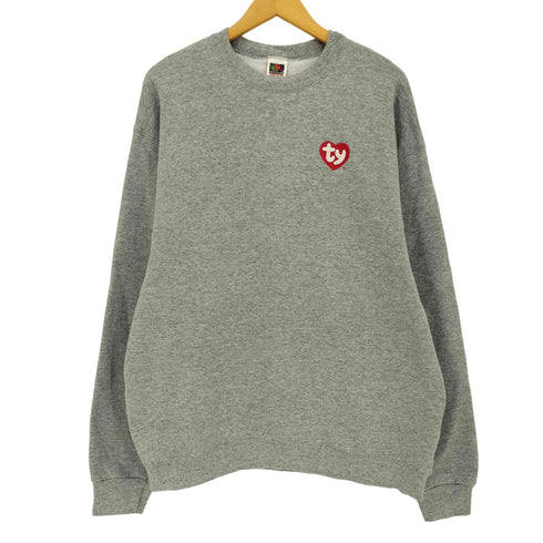 フルーツオブザルーム FRUIT OF THE LOOM 90-00s HEAVY coton 二枚タグ tyワッペン刺繍 企業ロゴ クルーネックスウェット メンズ import:XL