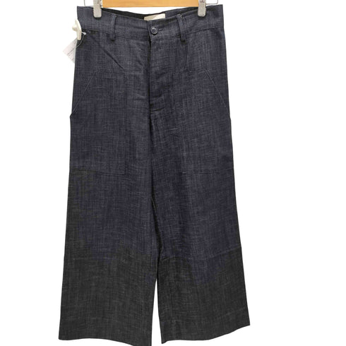 スタジオニコルソン STUDIO NICHOLSON MANZONI シルク混 パッチポケット ワイドデニム レディース JPN:1