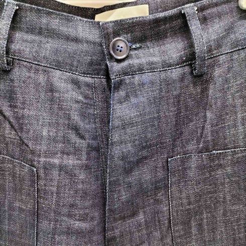 スタジオニコルソン STUDIO NICHOLSON MANZONI シルク混 パッチポケット ワイドデニム レディース JPN:1