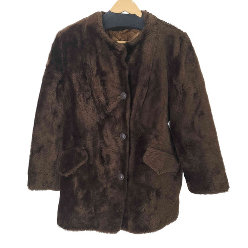 シアーズ Sears Fashions ノーカラー フェイクファージャケット レディース