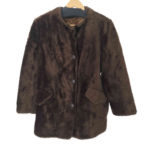 シアーズ Sears Fashions ノーカラー フェイクファージャケット レディース