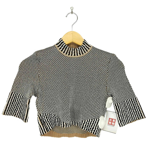 マメクロゴウチ Mame Kurogouchi 24SS Spots Pattern Knitted Croped Top レディース 1