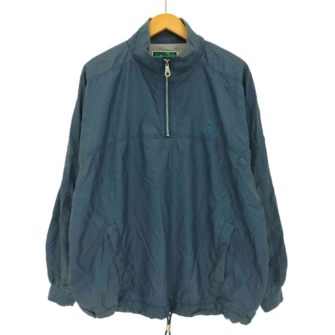 プーマ PUMA 90s ロゴ刺繍 ハーフジップ ハイネック プルオーバー ナイロン ジャケット 裾ドローコード メンズ import:M