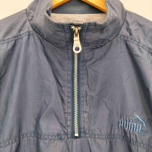 プーマ PUMA 90s ロゴ刺繍 ハーフジップ ハイネック プルオーバー ナイロン ジャケット 裾ドローコード メンズ import:M