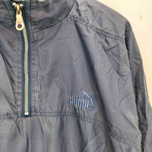 プーマ PUMA 90s ロゴ刺繍 ハーフジップ ハイネック プルオーバー ナイロン ジャケット 裾ドローコード メンズ import:M