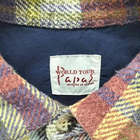 パパス papas マドラスチェック ネルシャツ メンズ L