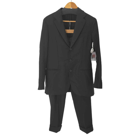 カルーゾ CARUSO J718TZ ウール100% 背抜き シングル 3B シングル テーラードジャケット & 裾ダブル スリムテーパード スラックス メンズ 上下共に46/9R