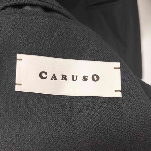 カルーゾ CARUSO J718TZ ウール100% 背抜き シングル 3B シングル テーラードジャケット & 裾ダブル スリムテーパード スラックス メンズ 上下共に46/9R