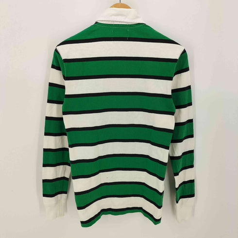 ラグビーラルフローレン Rugby Ralph Lauren VINTAGE SLIM FIT ボーダー ワッペン ポロシャツ メンズ import:XS