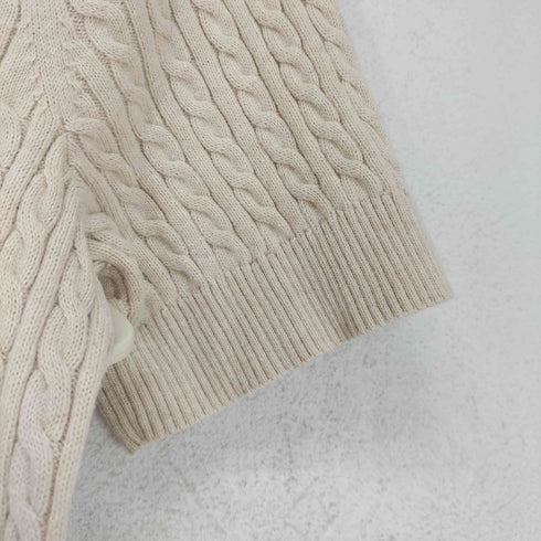 トミーヒルフィガー TOMMY HILFIGER ロゴ刺繍S/Sケーブルニット レディース M