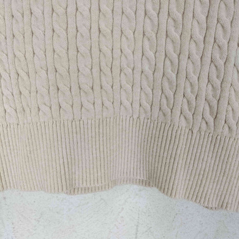 トミーヒルフィガー TOMMY HILFIGER ロゴ刺繍S/Sケーブルニット レディース M