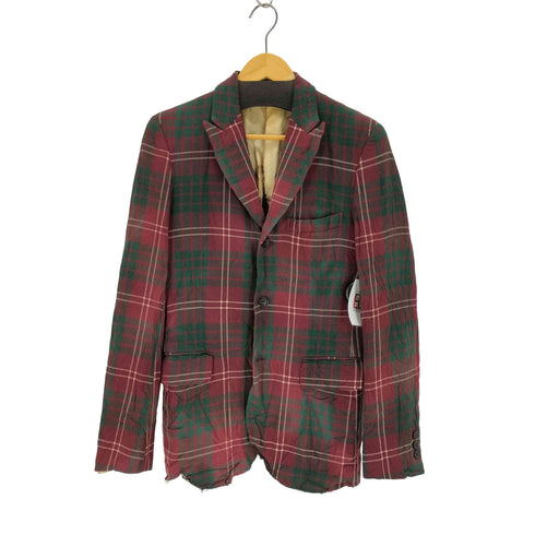 コムデギャルソンオムプリュス COMME des GARCONS HOMME PLUS AD2008 タイムフォーマジック期 タータンチェックテーラードジャケット メンズ JPN:S