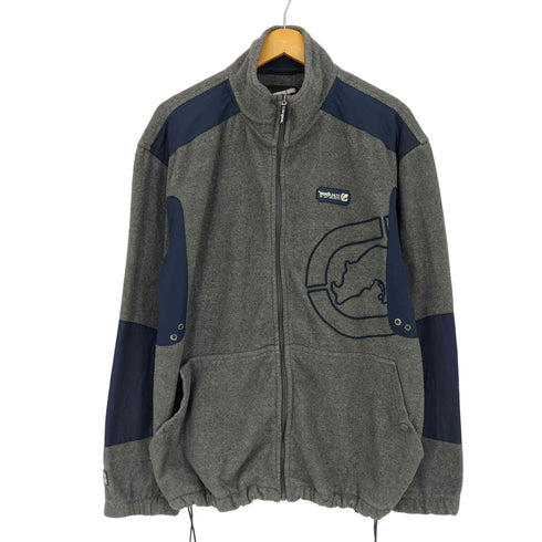 エコーアンリミテッド ECKO UNLTD 90s ロゴパッチ 切替 随意アップフリースジャケット 裾ドローコード メンズ import:XL