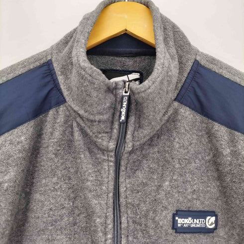 エコーアンリミテッド ECKO UNLTD 90s ロゴパッチ 切替 随意アップフリースジャケット 裾ドローコード メンズ import:XL