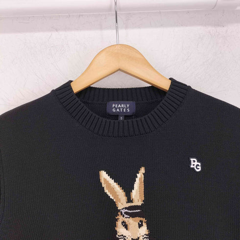 パーリーゲイツ PEARLY GATES インターシャクルーネックニット ウサギ メンズ JPN:5