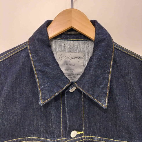 ヨウジヤマモトプールオム Yohji Yamamoto POUR HOMME 22SS 14OZ DENIM BUTTON JACKET 14オンス セルビッジ デニム トラッカー ジャケット メンズ JPN:3