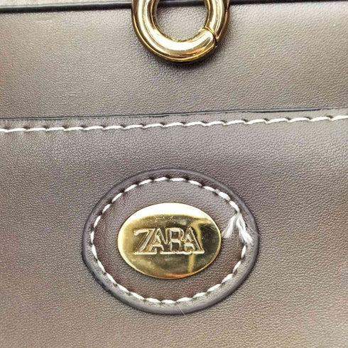 ザラ ZARA キャンバス レザー コンビ 2way バケットトート バッグ レディース