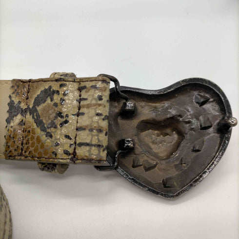 Y2K パイソン スタッズ ハートベルト レディース