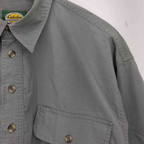 カベラス Cabelas 80-90s ハーフボタン プルオーバー サファリシャツ メンズ import:L