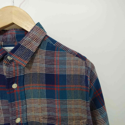 インディヴィジュアライズドシャツ individualized shirts USA製 マドラスチェック フランネル プルオーバー シャツ ワンピース レディース 14 1/2-29