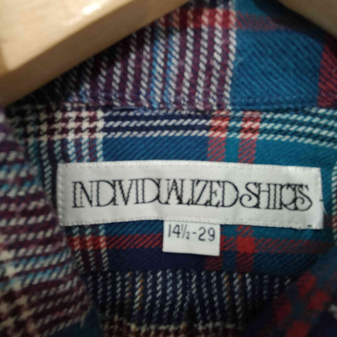インディヴィジュアライズドシャツ individualized shirts USA製 マドラスチェック フランネル プルオーバー シャツ ワンピース レディース 14 1/2-29