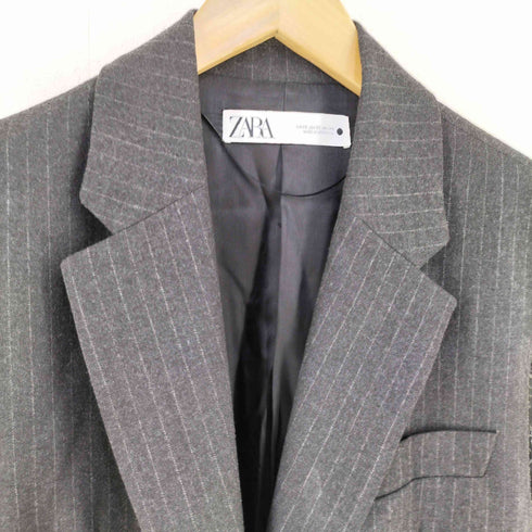 ザラ ZARA チョークストライプ スリーブ カット 2B ジャケット レディース import:XS