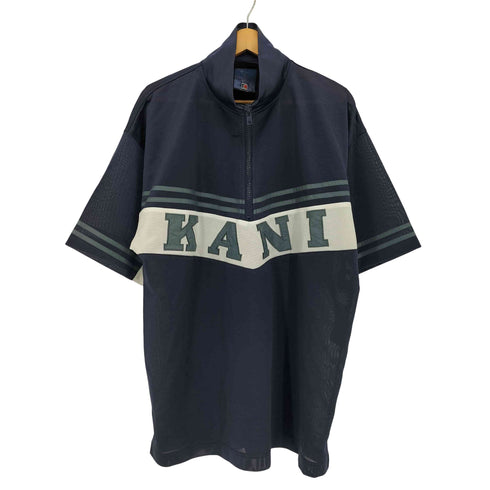 カールカナイ Karl Kani 90s ロゴ刺繍 ハーフジップ プルオーバー ゲームシャツ シアー メンズ L
