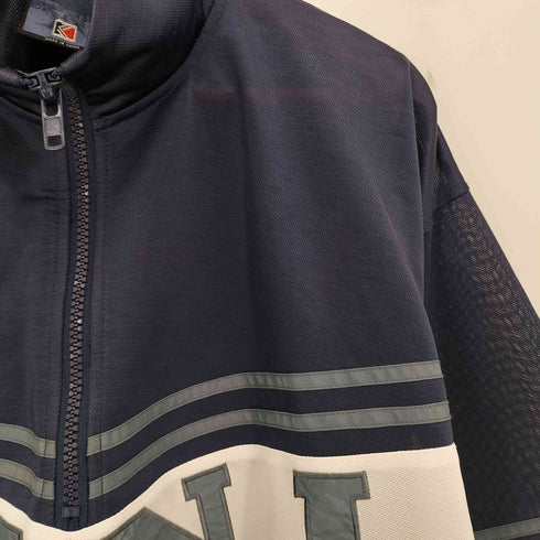 カールカナイ Karl Kani 90s ロゴ刺繍 ハーフジップ プルオーバー ゲームシャツ シアー メンズ L