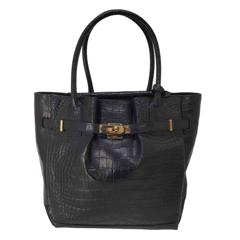LEATHER JEWELS COCCOLUX クロコ型押し トートバッグ レディース