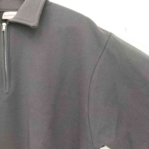 ヘルスニット Healthknit COLLARED HALF ZIP CLASSIC SWEAT FADE BLACK メンズ import:M
