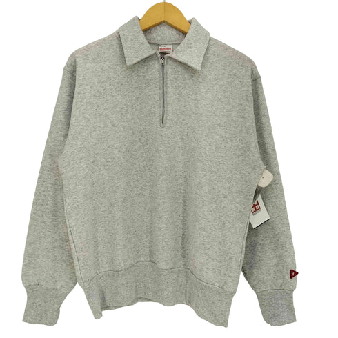 ヘルスニット Healthknit COLLARED HALF ZIP CLASSIC SWEAT ASHGRAY メンズ import:M