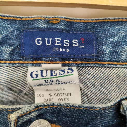 ゲス GUESS 90-00S USA製 ロゴ刺繍 星条旗 バギーデニム メンズ US:30-31