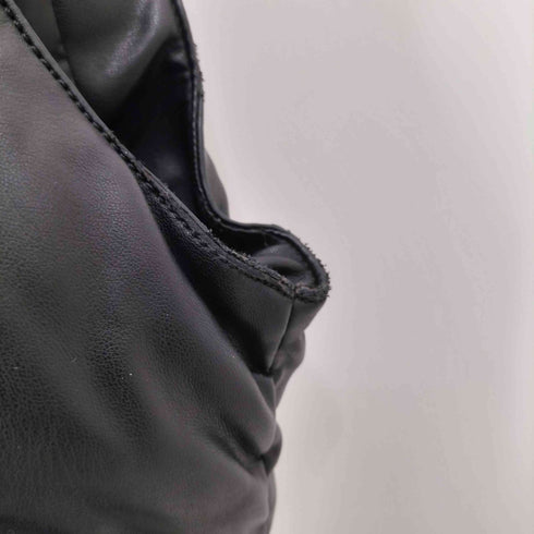 ザラ ZARA エンボス フェイクレザー フード付き 中綿ベスト メンズ L-XL