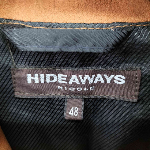 ハイダウェイニコル HIDEAWAYS NICOLE フーデッドスエード調ナポレオンジャケット メンズ 48