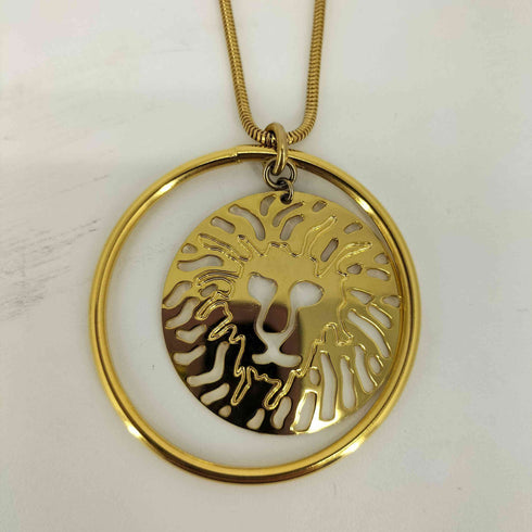 アンクライン ANNE KLEIN ライオンモチーフトップ ゴールドカラー めっきネックレス レディース