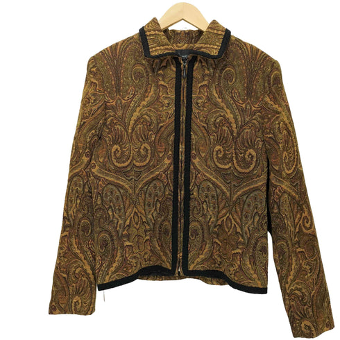 giancarlo ferrari 90s ゴブラン織 ペイズリー柄 ジップアップジャケット レディース 14