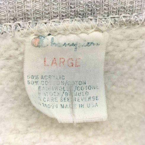 チャンピオン Champion 80S USA製 トリコタグ後期 企業ロゴプリント 裏起毛スウェット レディース import:L