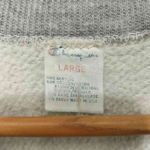 チャンピオン Champion 80S USA製 トリコタグ後期 企業ロゴプリント 裏起毛スウェット レディース import:L