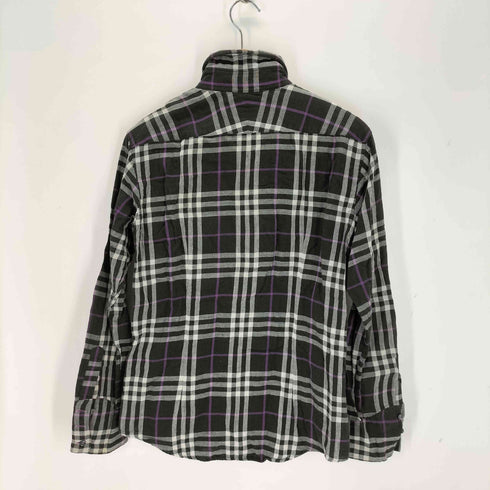 バーバリーブラックレーベル BURBERRY BLACK LABEL ホースロゴ刺繍 L/Sチェックシャツ メンズ JPN:2