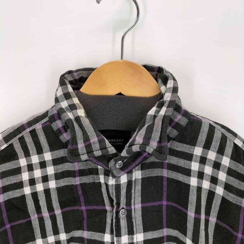 バーバリーブラックレーベル BURBERRY BLACK LABEL ホースロゴ刺繍 L/Sチェックシャツ メンズ JPN:2