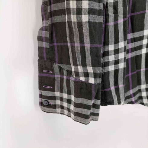 バーバリーブラックレーベル BURBERRY BLACK LABEL ホースロゴ刺繍 L/Sチェックシャツ メンズ JPN:2