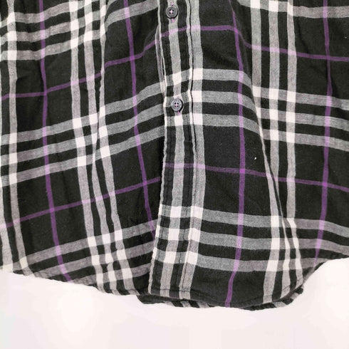 バーバリーブラックレーベル BURBERRY BLACK LABEL ホースロゴ刺繍 L/Sチェックシャツ メンズ JPN:2