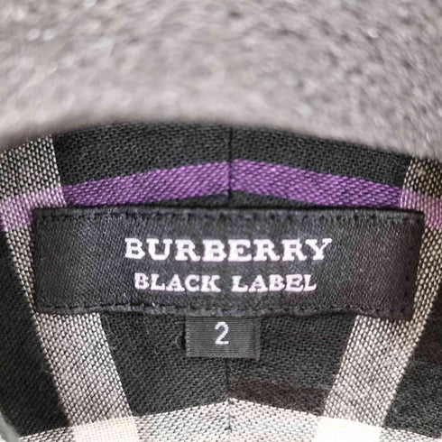 バーバリーブラックレーベル BURBERRY BLACK LABEL ホースロゴ刺繍 L/Sチェックシャツ メンズ JPN:2