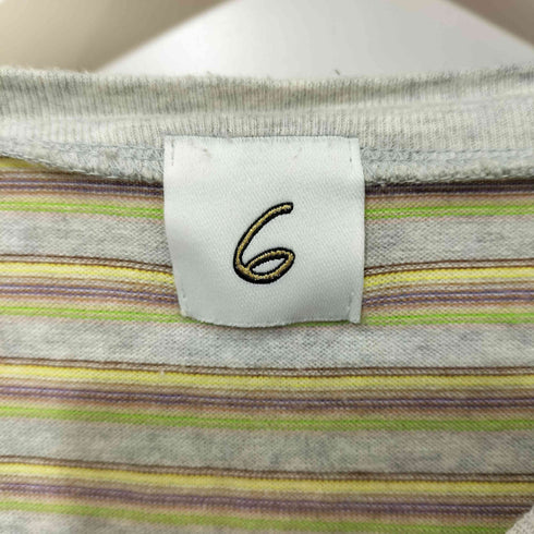 ロクビューティーアンドユースユナイテッドアローズ 6 BEAUTY & YOUTH UNITED ARROWS 24AW コットン ボーダー ロングスリーブTシャツ レディース