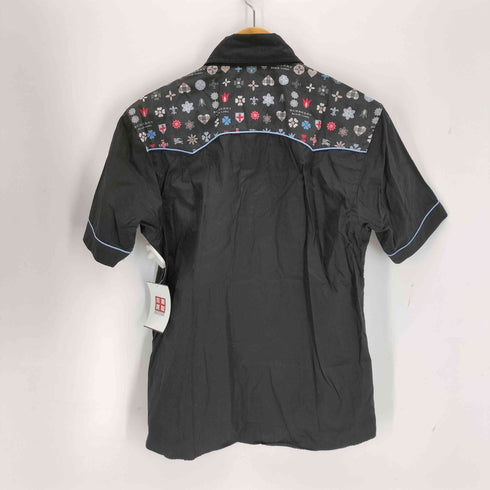 バーバリーブラックレーベル BURBERRY BLACK LABEL 総柄S/Sウエスタンシャツ メンズ JPN:2
